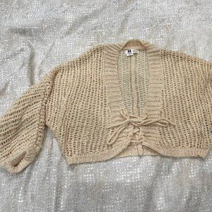 Crochet Tie Front Cardigan Sweater - STANTON
